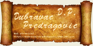 Dubravac Predragović vizit kartica